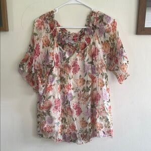 Angel Ruffled Pink and Red Blouse